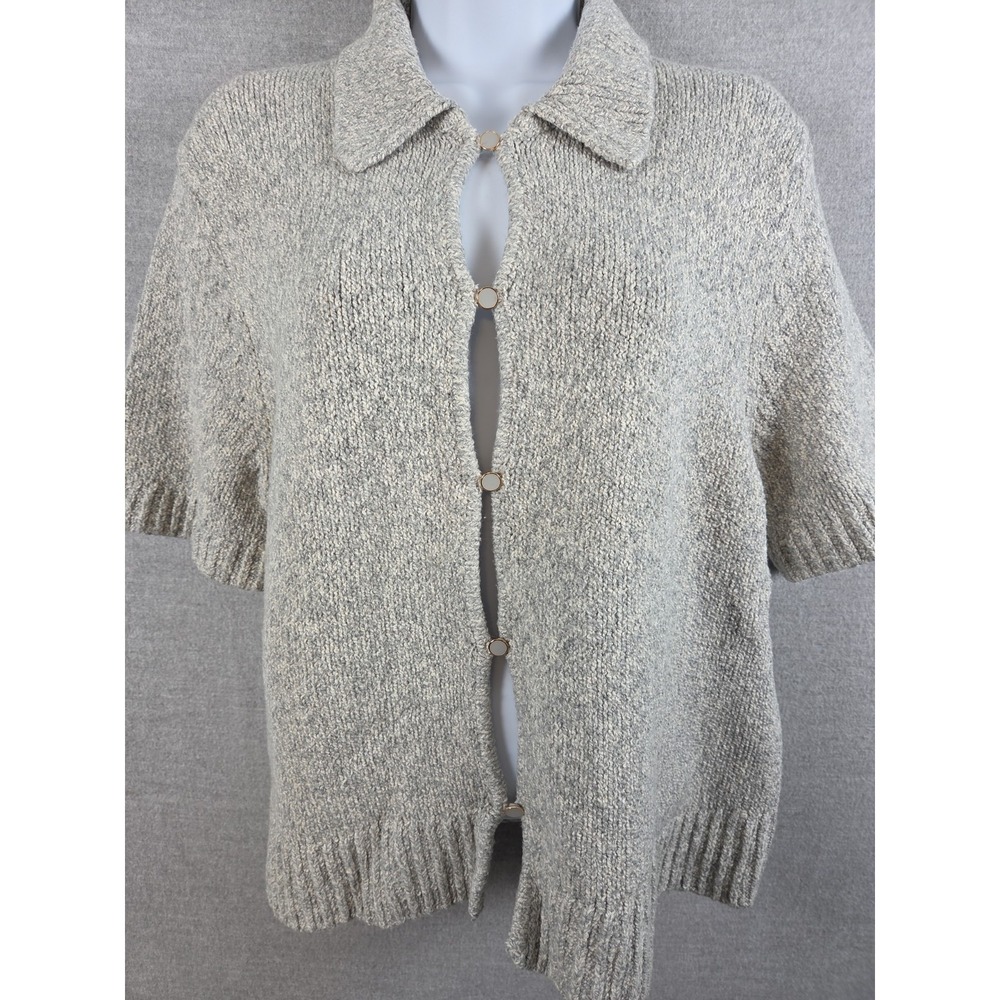 Abercrombie & Fitch XL Soft A&F Collection Cardigan Sweater Short Sleeve Gray
